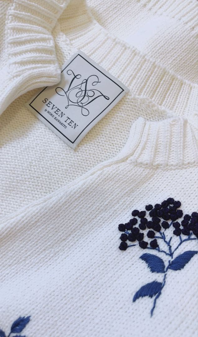 SEVEN TEN セブンテン フラワー手刺繍カーディガン