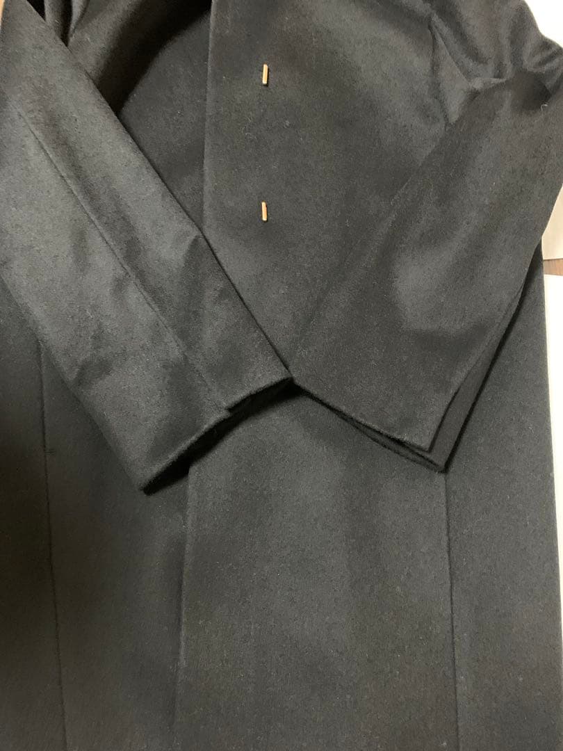 新品　23区　 ウールカシミヤビーバー　 ノーカラーコート　ブラック38
