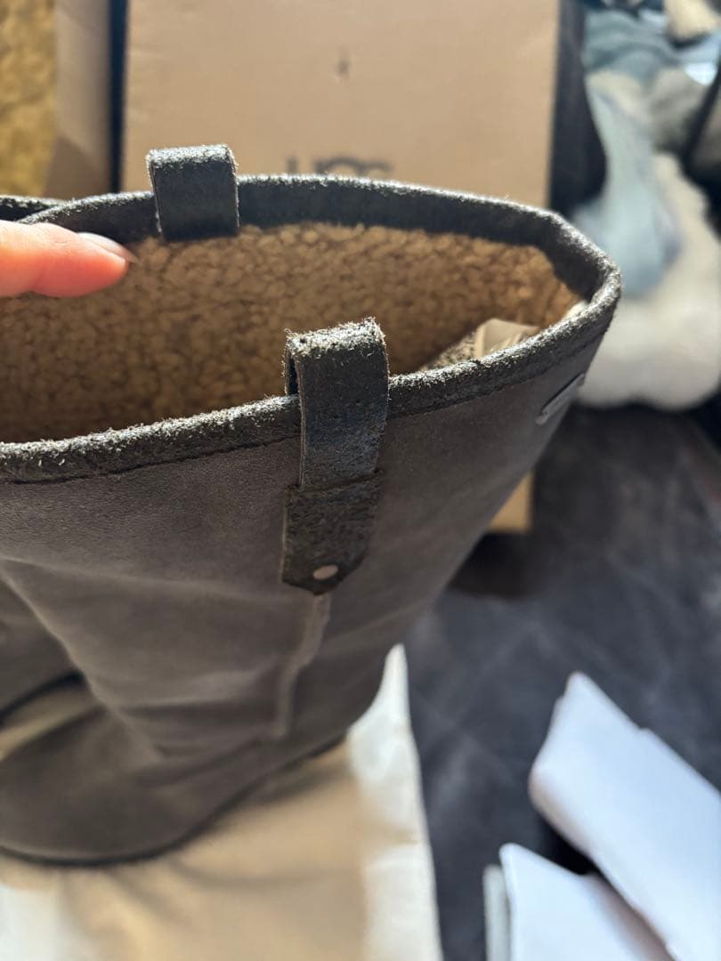 UGG グレー ロングブーツ スエード