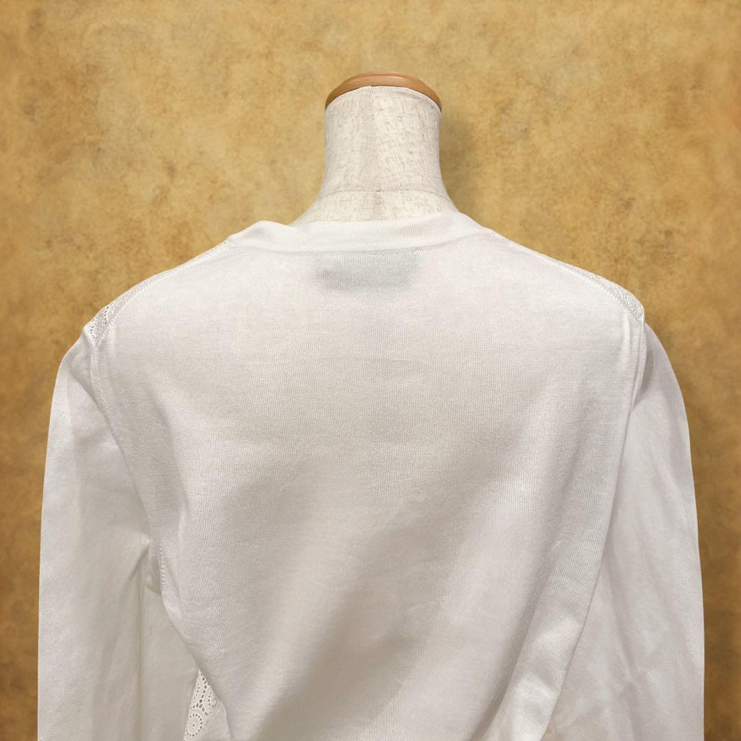 【時巡る】Salvatore Ferragamo カーディガン　白　レース　XL
