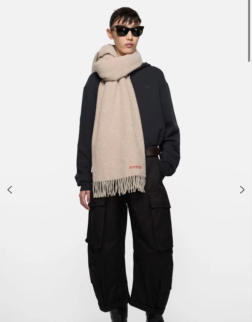 Acne Studios フリンジウールスカーフ オーバーサイズ