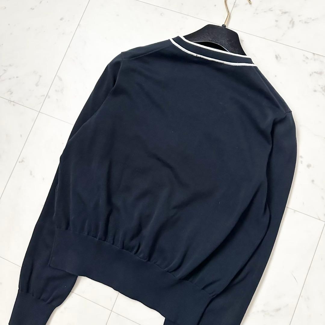 近年モデル❤️ANAYI シルケットコットンクルーネックカーディガン ネイビー