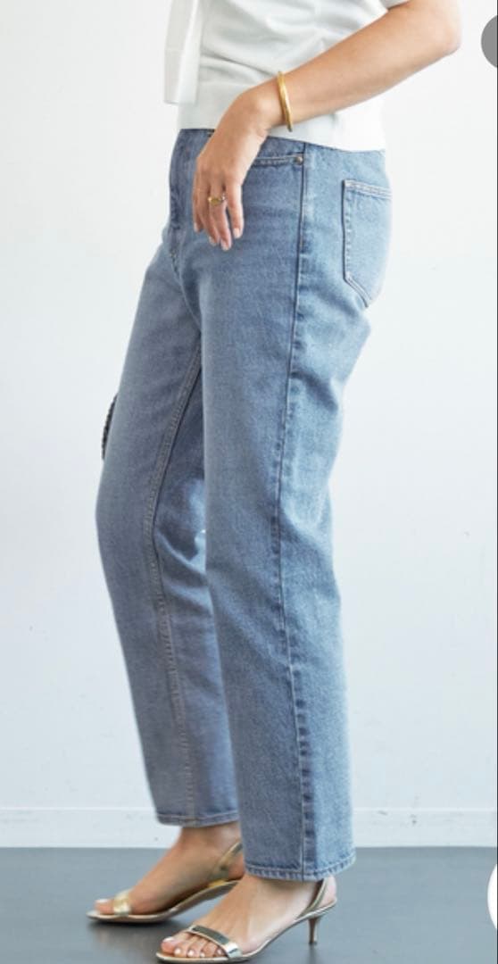 Deuxieme Classe スリム クロップドデニム　ブルー　36