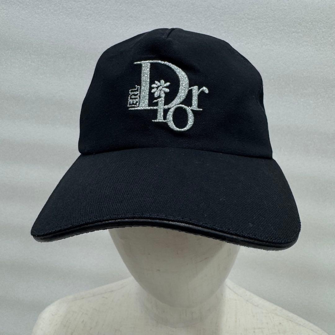 【人気】Dior ERL コラボ　キャップ　ブラック　シルバー　サイズM 美品