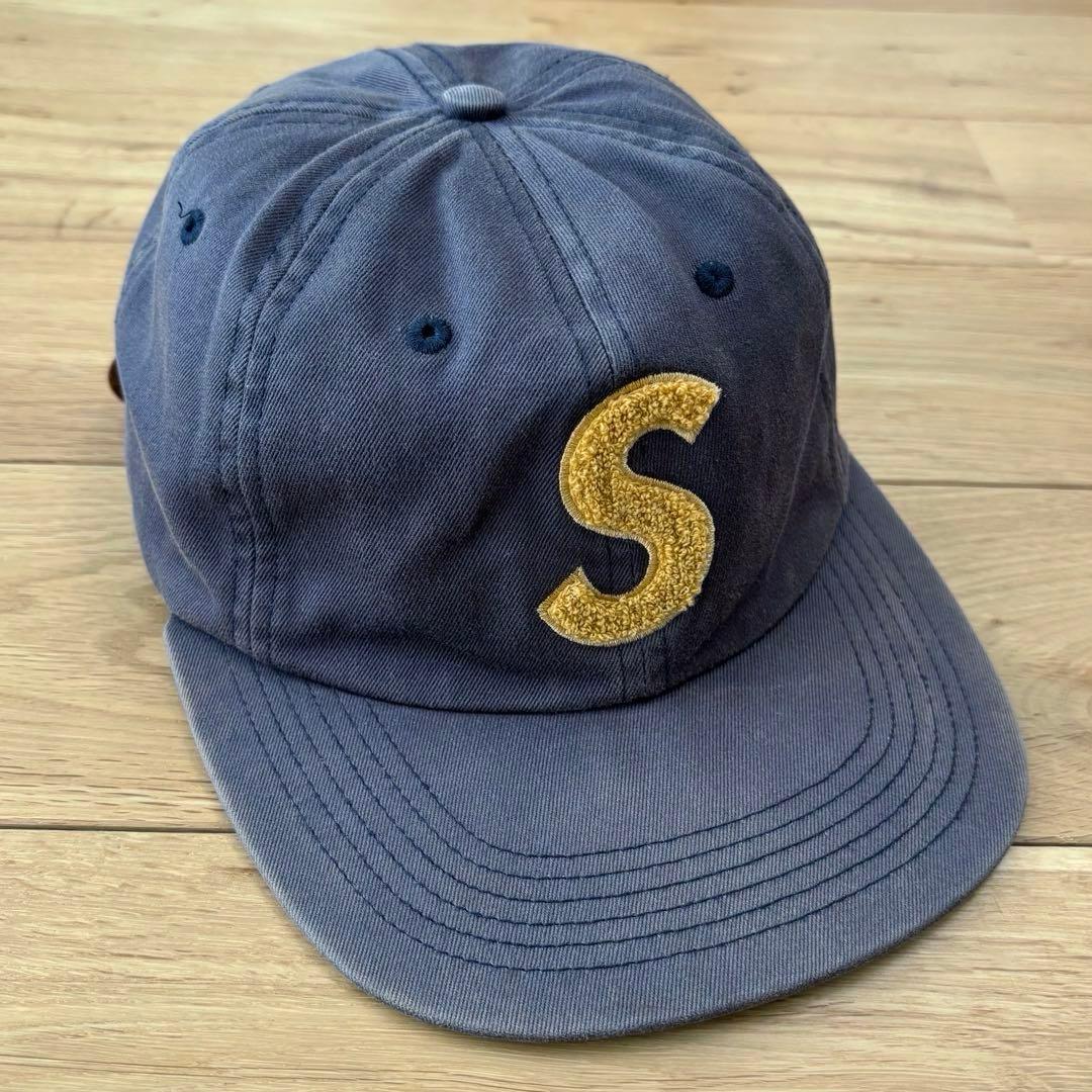 【希少】Supreme Chenille S Logo 6-Panel ネイビー