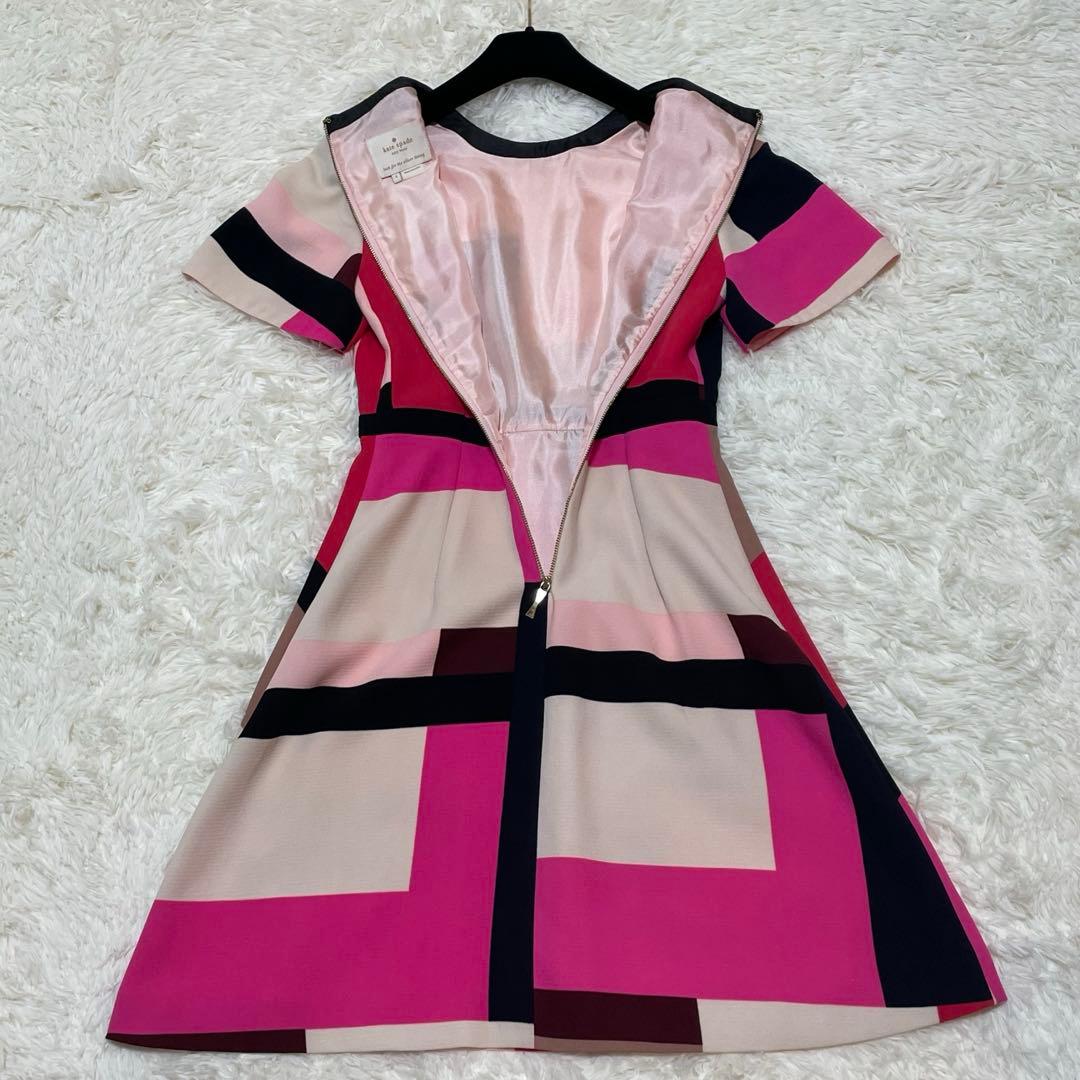 【美品】kate spade ケイトスペード　ワンピース　幾何学模様