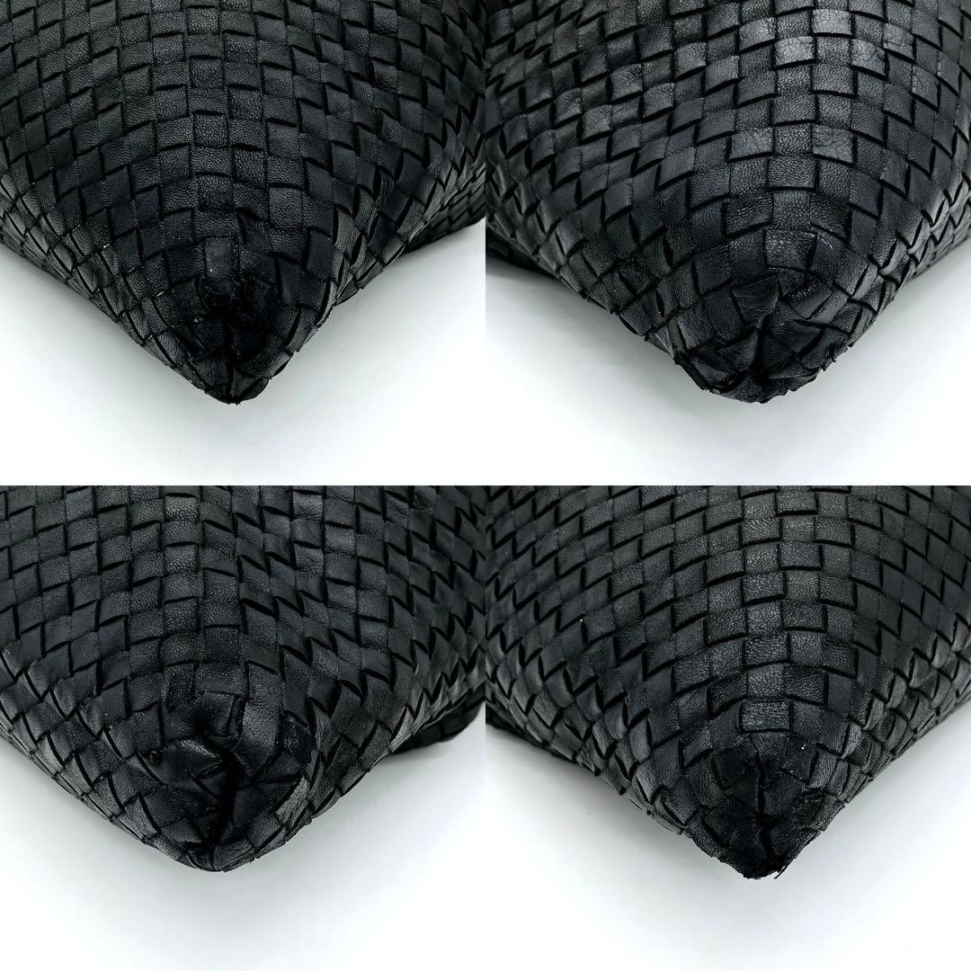 【BOTTEGA VENETA】ボストンバッグ　イントレチャート　レザー　黒色