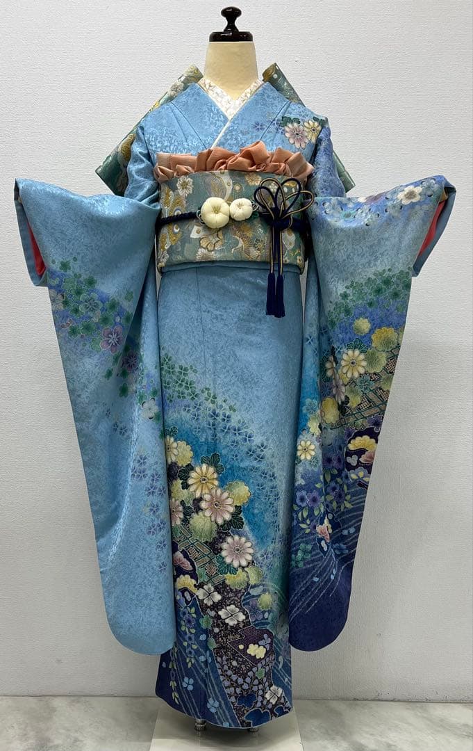 振り袖　フルセット　別誂長襦袢　成人式　金彩加工　刺繍入り　金通し　875