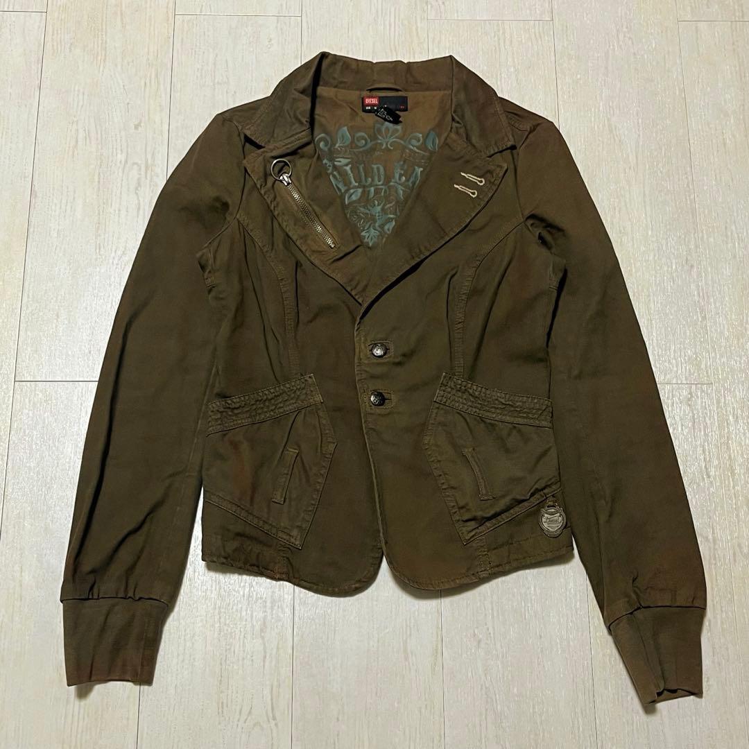 【DIESEL】ディーゼル ジャケット ブラウン Y2K デザイン Mサイズ