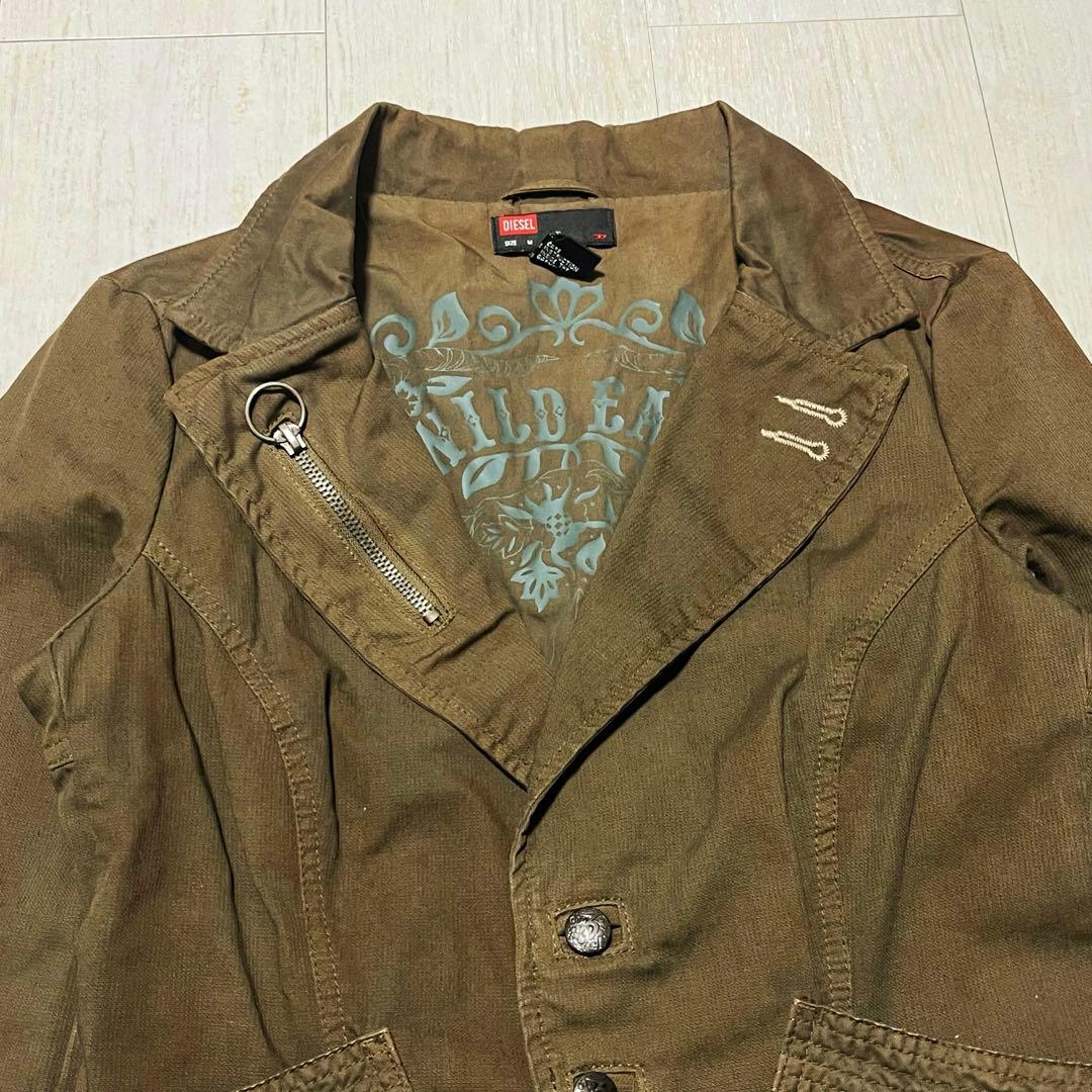 【DIESEL】ディーゼル ジャケット ブラウン Y2K デザイン Mサイズ
