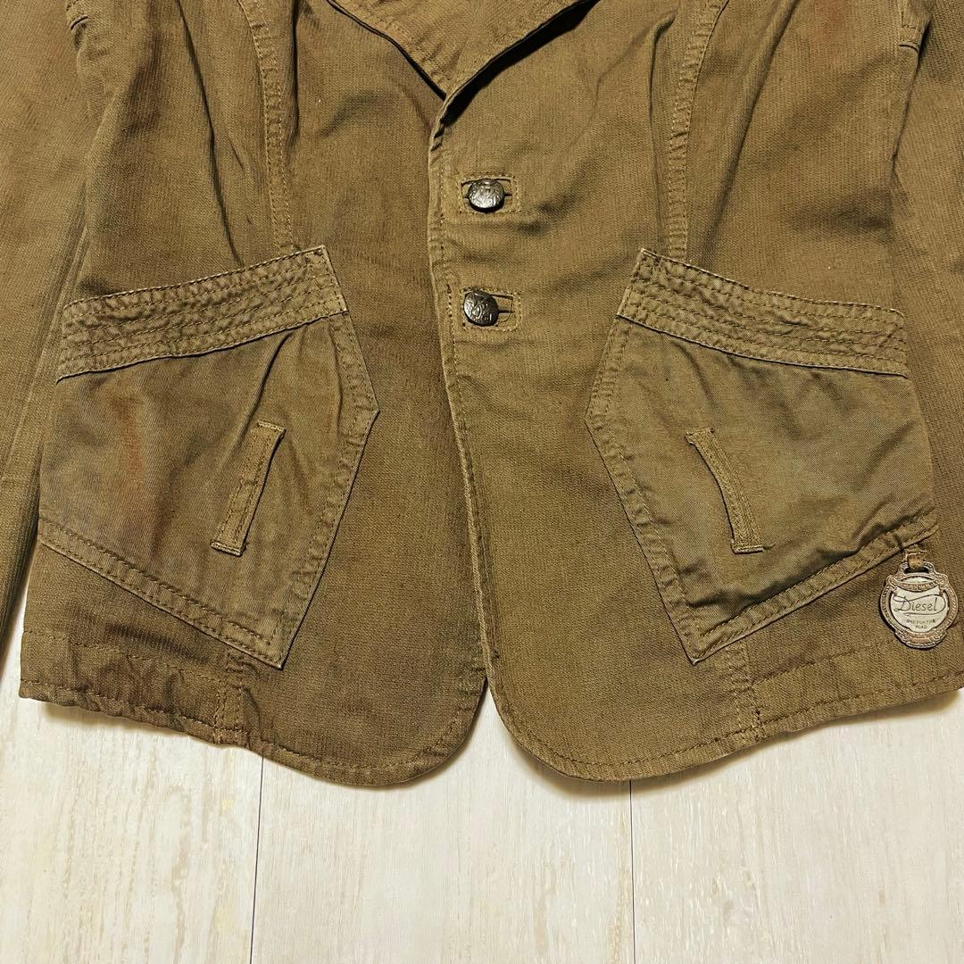 【DIESEL】ディーゼル ジャケット ブラウン Y2K デザイン Mサイズ