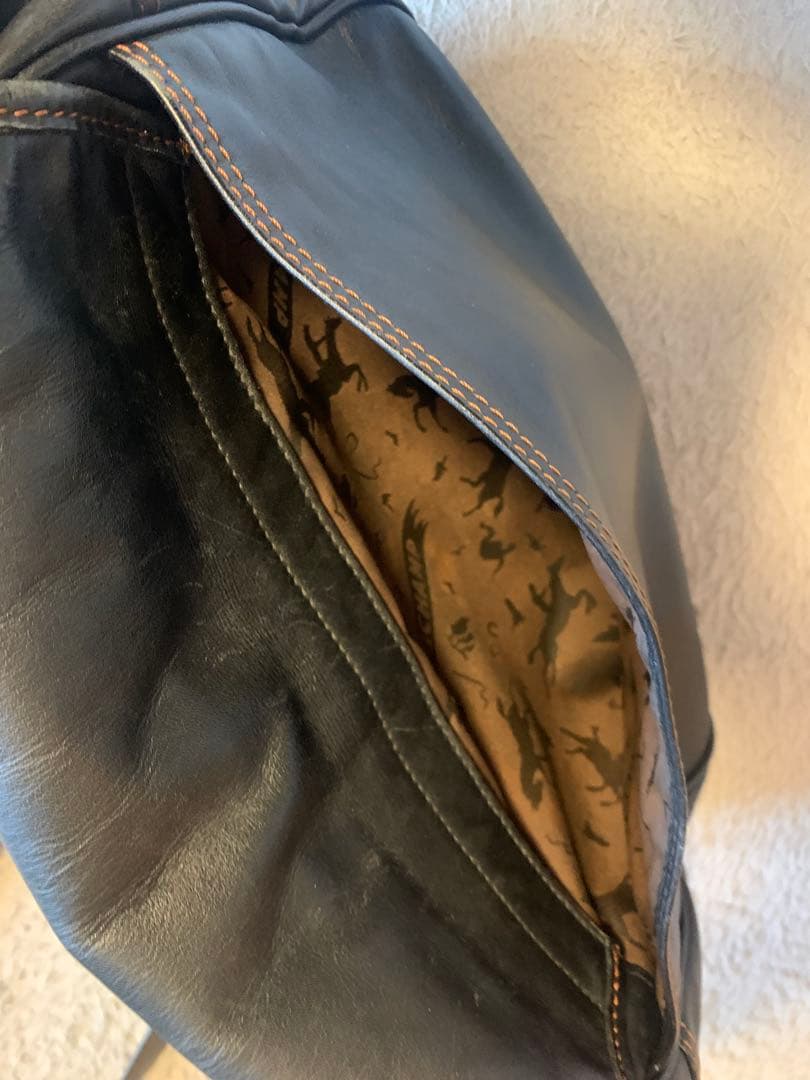 long champ レザーショルダーバッグ