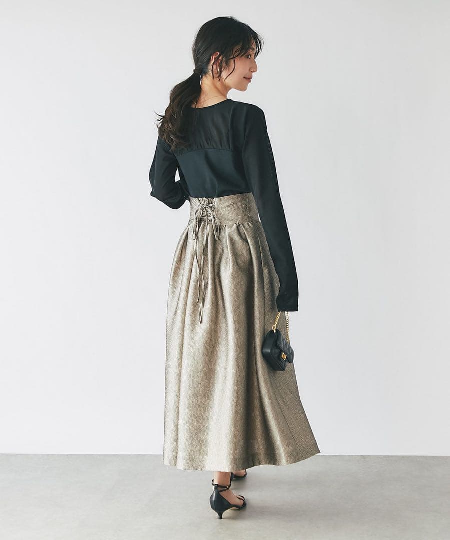 La boutique BonBon メタルジャガードバックレースアップスカート
