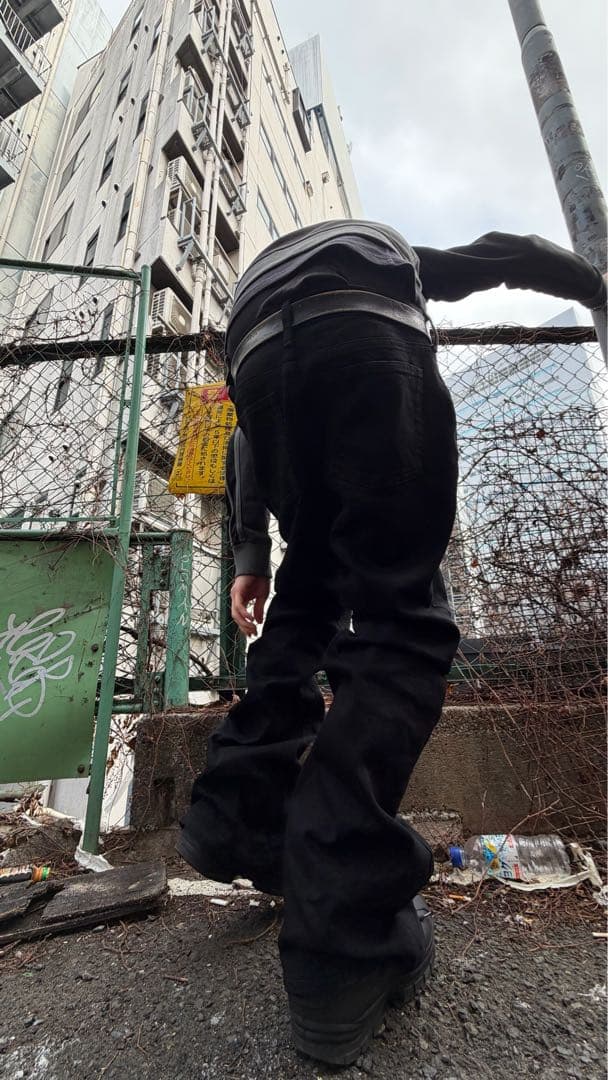 パンツ Anglerz coating flare denim