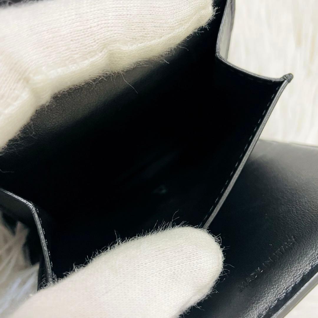 極美✨セリーヌ 三つ折り財布 トリオンフ レザー ブラック ゴールド