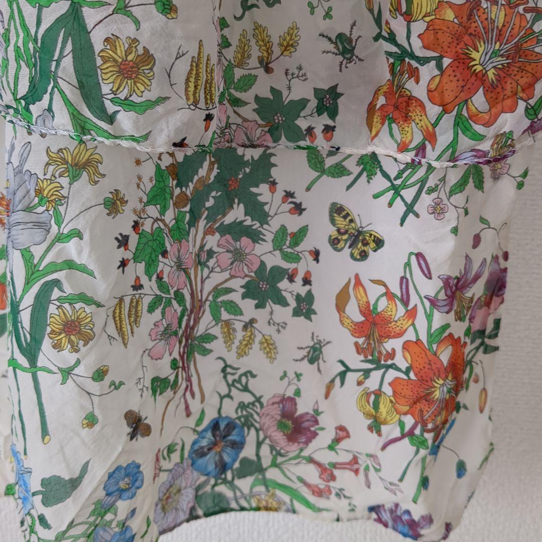 は*ん様 オールドグッチ　old GUCCI　フローラ　花柄　シルク　ストール