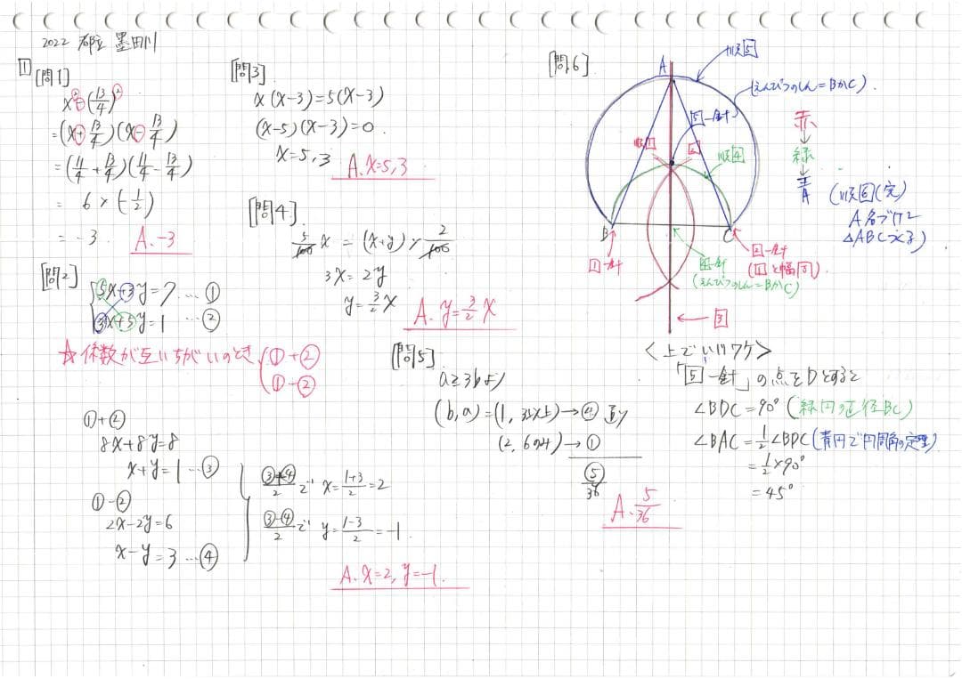 限定割引塾講師オリジナル入試数学解説(全問動画付)都立墨田川過去問2018-23