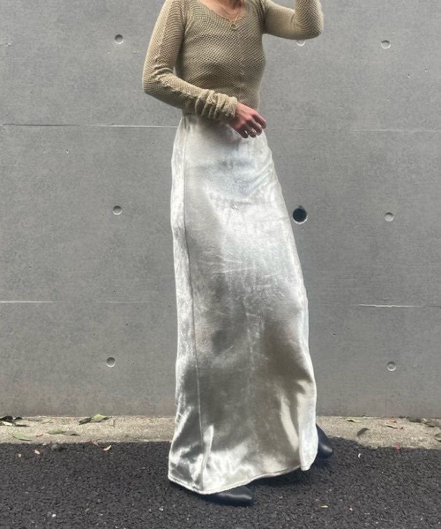 スカート velvet long skirt enof