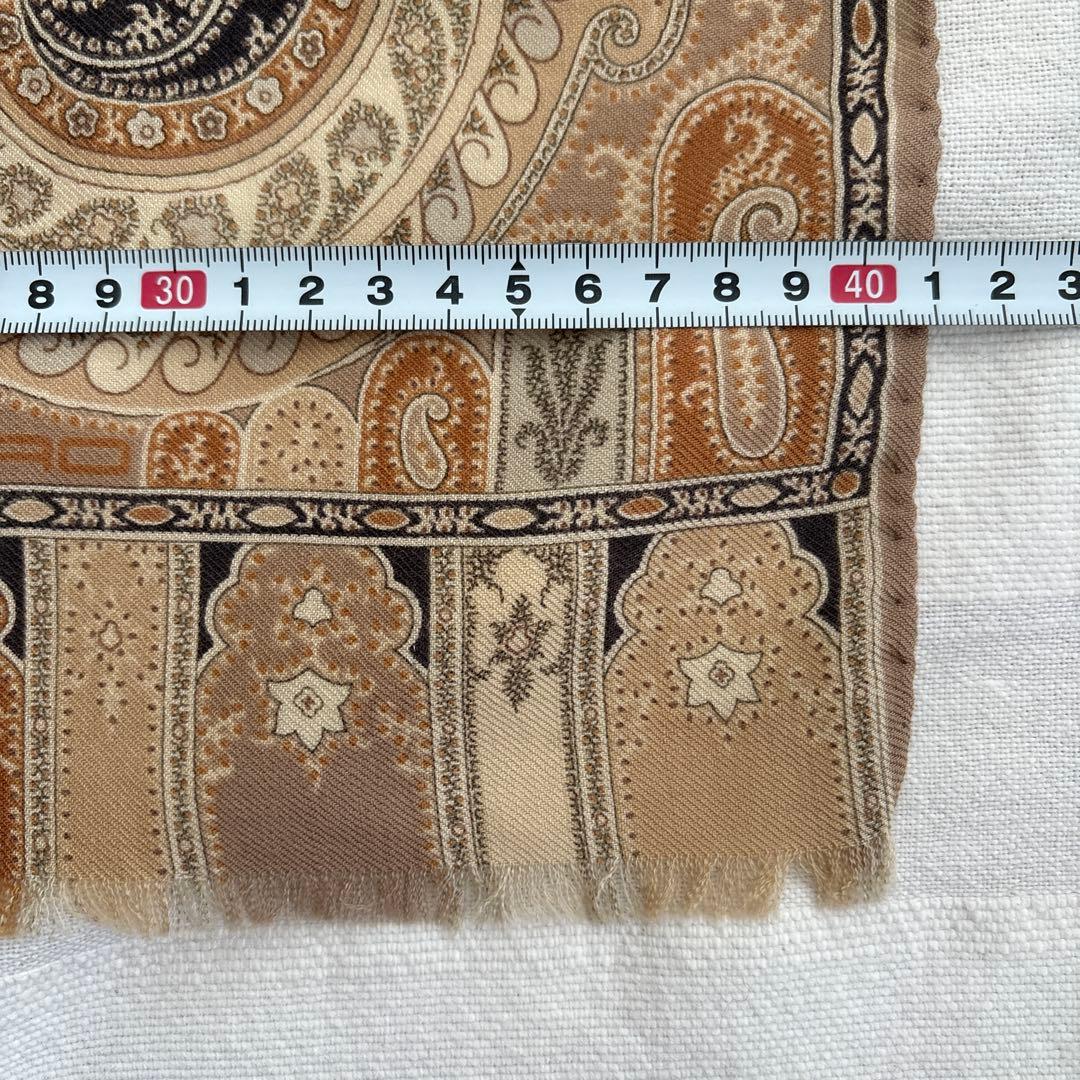 イタリア製　ETRO ウール&シルク　ストール　ペイズリー　エトロ　絹　WOOL