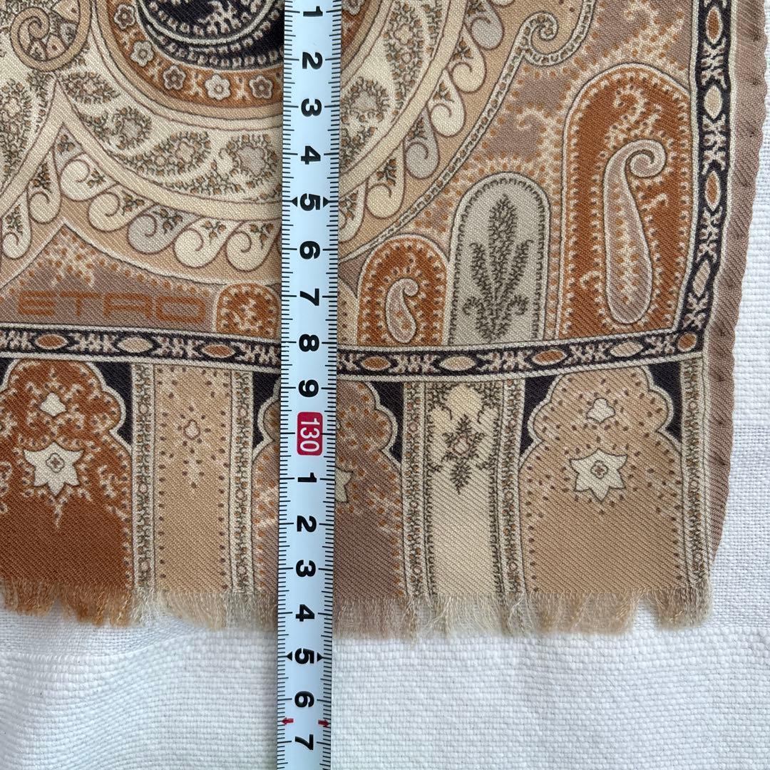 イタリア製　ETRO ウール&シルク　ストール　ペイズリー　エトロ　絹　WOOL