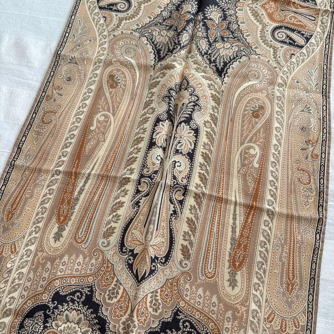 イタリア製　ETRO ウール&シルク　ストール　ペイズリー　エトロ　絹　WOOL