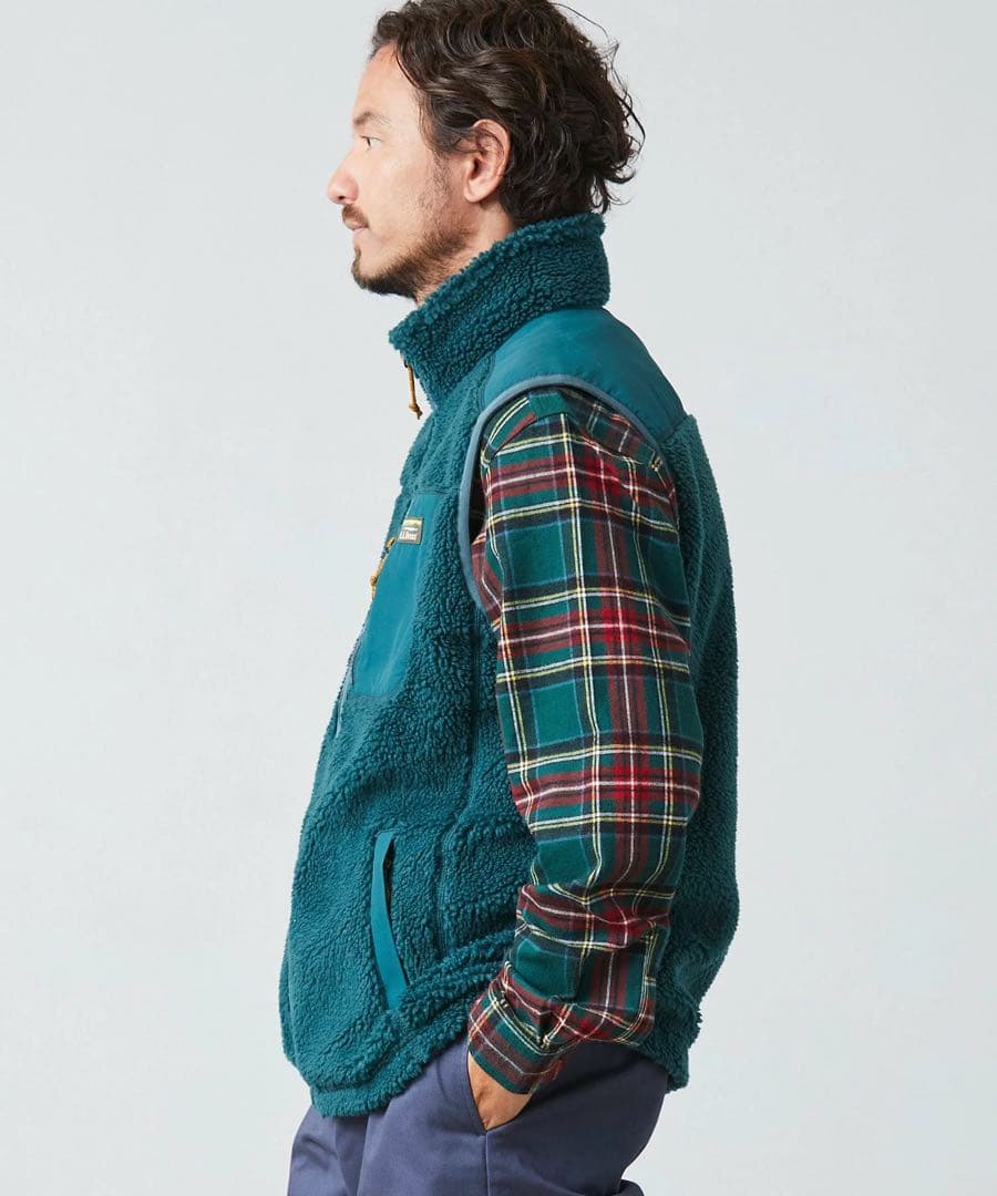LLBean シェルパフリースベスト 米国レギュラー M グリーン