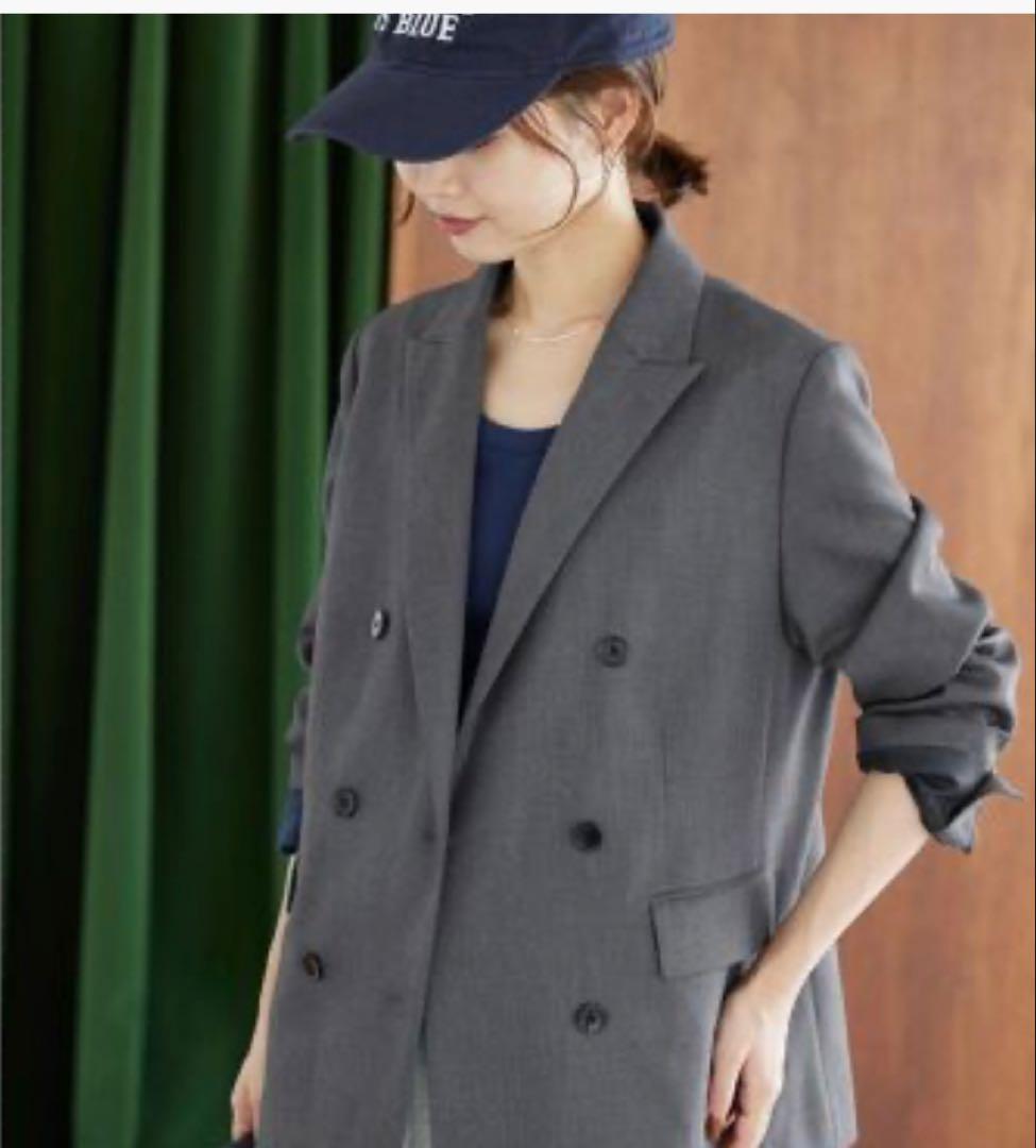 SLOBE IENA新品同様TRダブルブレストジャケット グレー