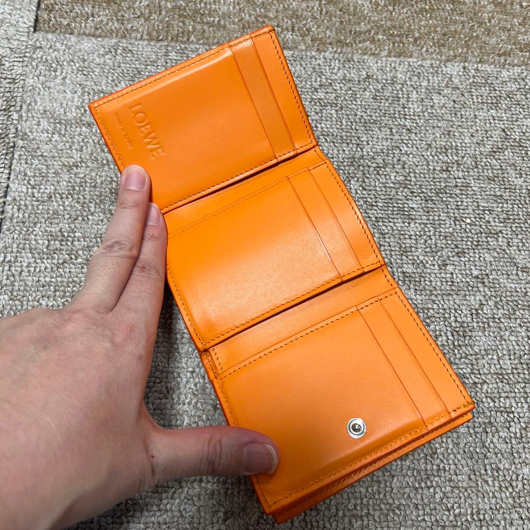 LOEWE 三つ折財布 オレンジ