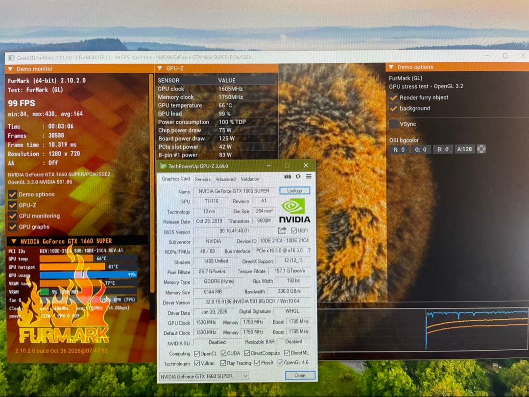 NVIDIA GeForce GTX 1660 SUPER PALIT 動作品