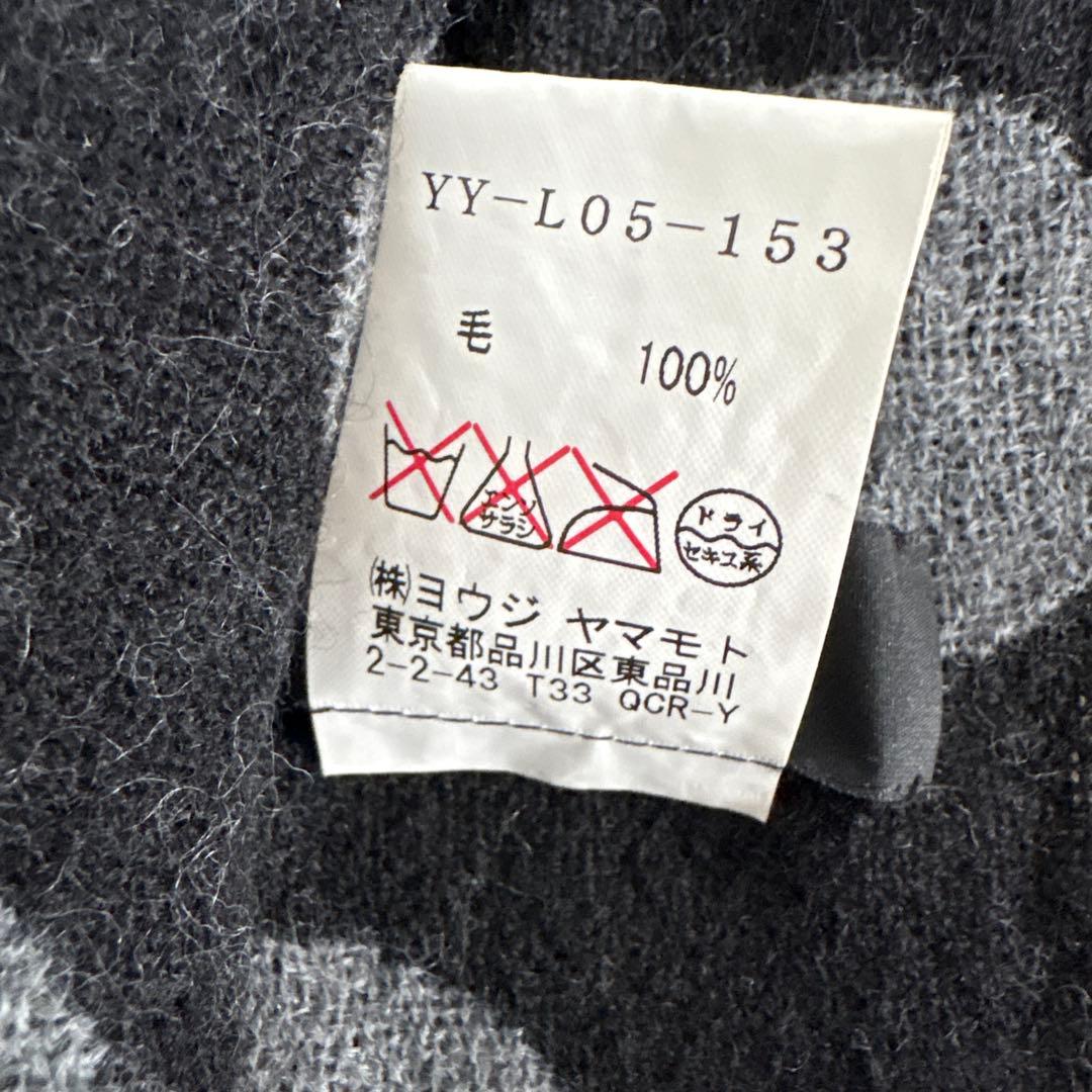 Y's ワイズ　ドット柄マフラー グレー/ブラック　yohji yamamoto