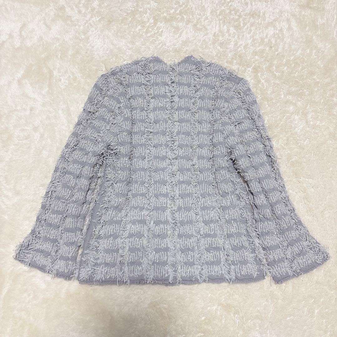 極美品 Whim Gazette 24AW ツィードカーディガン グレー