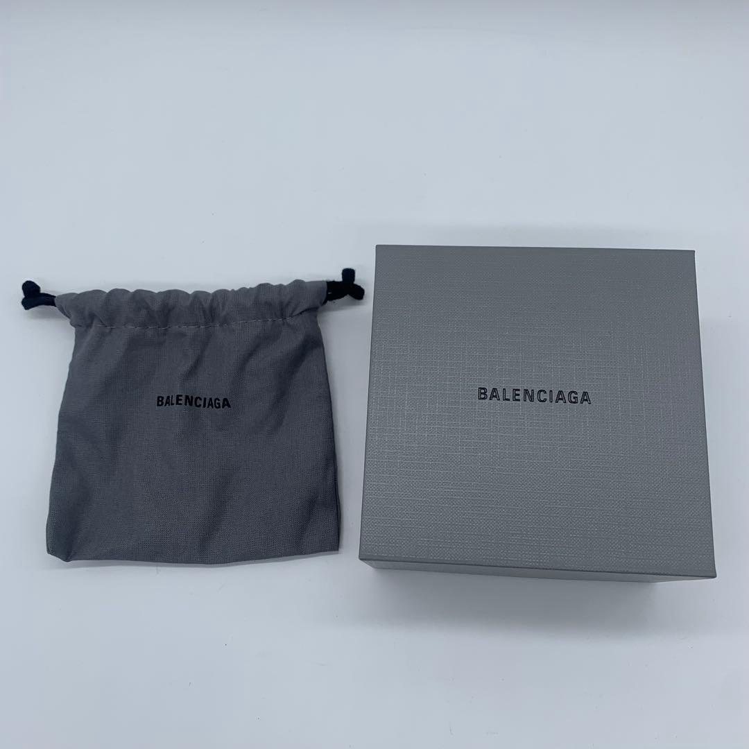 美品 バレンシアガ BBロゴ チェーンネックレス アンティークシルバー 箱袋付き