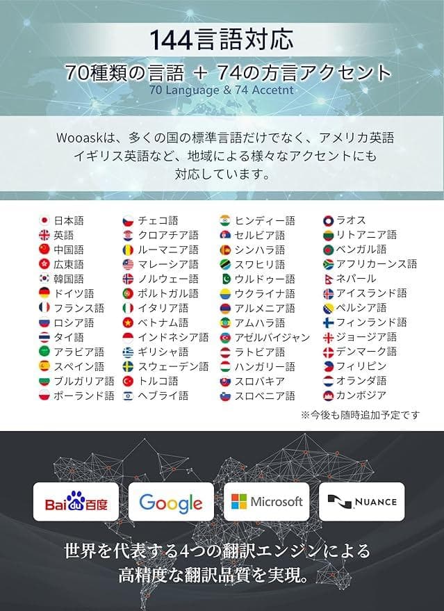 新品 定価29800円 Wooask W12 翻訳機 音声翻訳機 ウーアスク