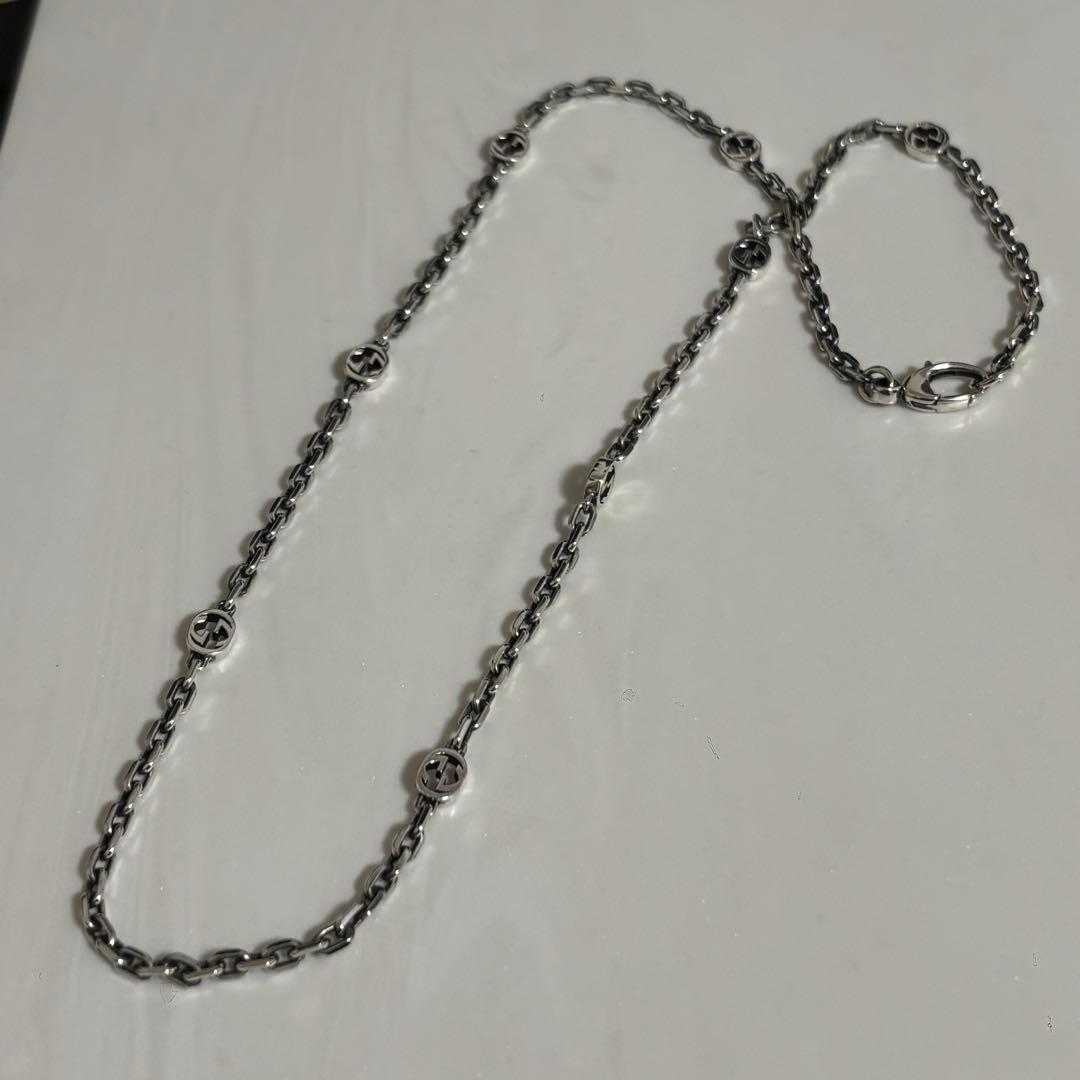 GUCCI 新品同様品　インターロッキングネックレス　極美品　925 付属品