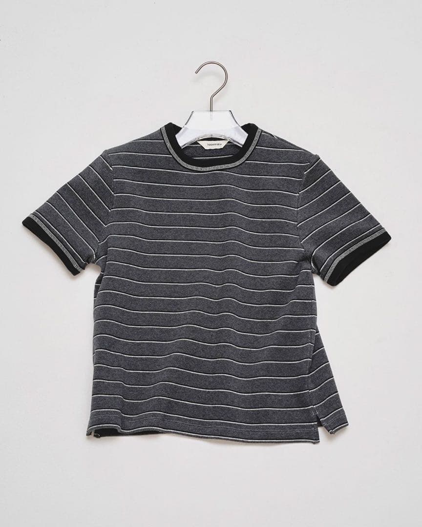 TODAYFUL Border Ringer Tee チャコールグレー