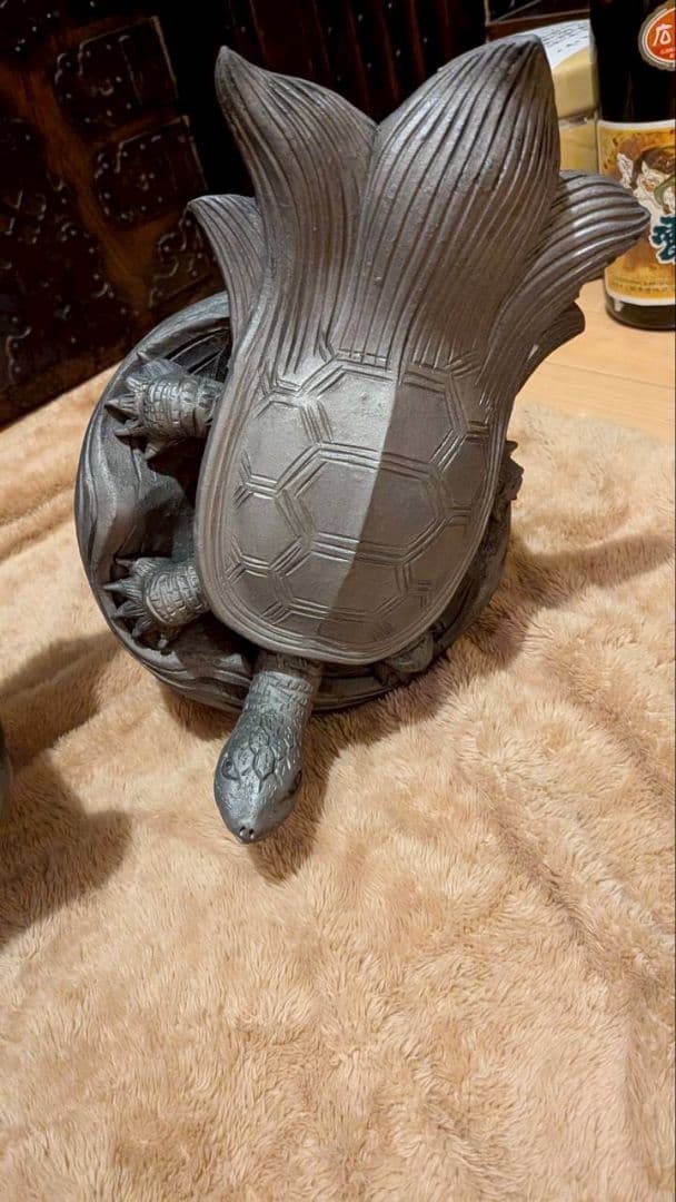 お*ん様 鬼瓦 棟飾り 飾り瓦 超希少品！鶴2羽、亀、鯉の 4点セット 縁起物