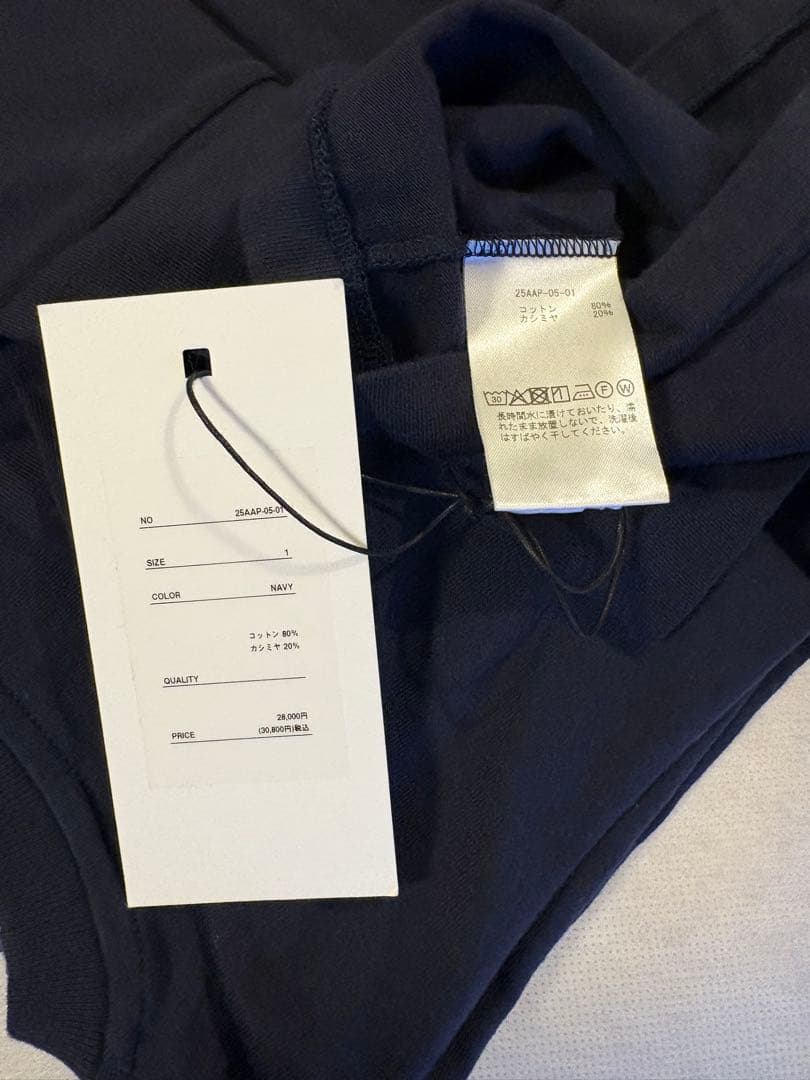 A.PRESSE アプレッセ　ネイビー コットンカシミアTシャツ