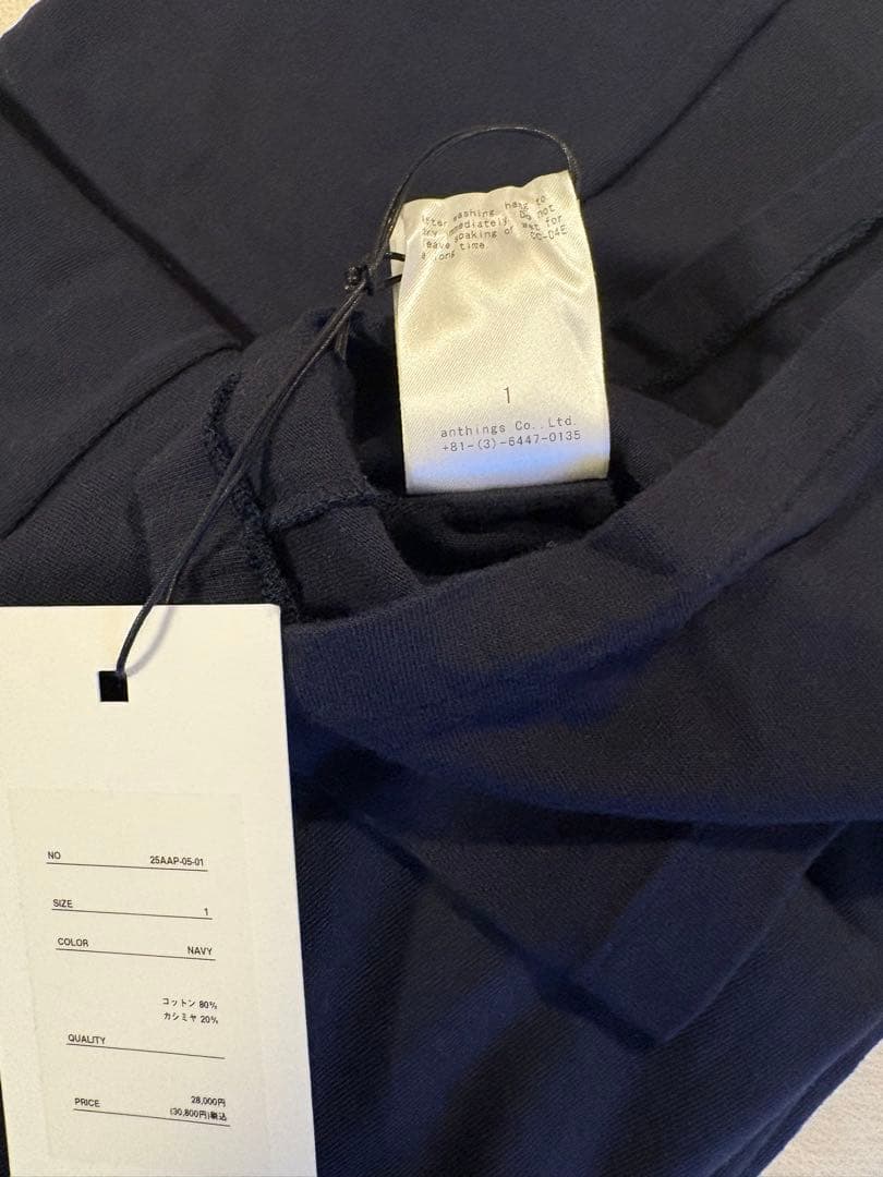 A.PRESSE アプレッセ　ネイビー コットンカシミアTシャツ