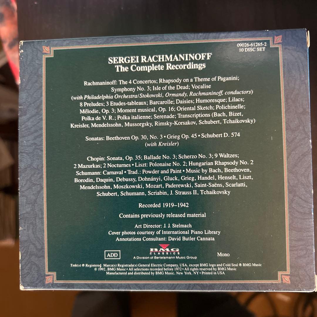 SERGEI RACHMANINOFF The Complete 10枚組