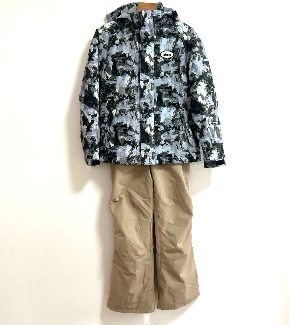 美品　nima (ニーマ)迷彩柄 スキーウェア 160cm上下セット　男の子用