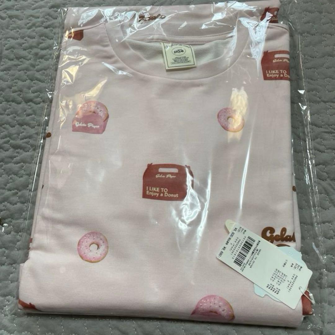 【新品】ジェラートピケ　ドーナツ柄ワンピース　ピンク
