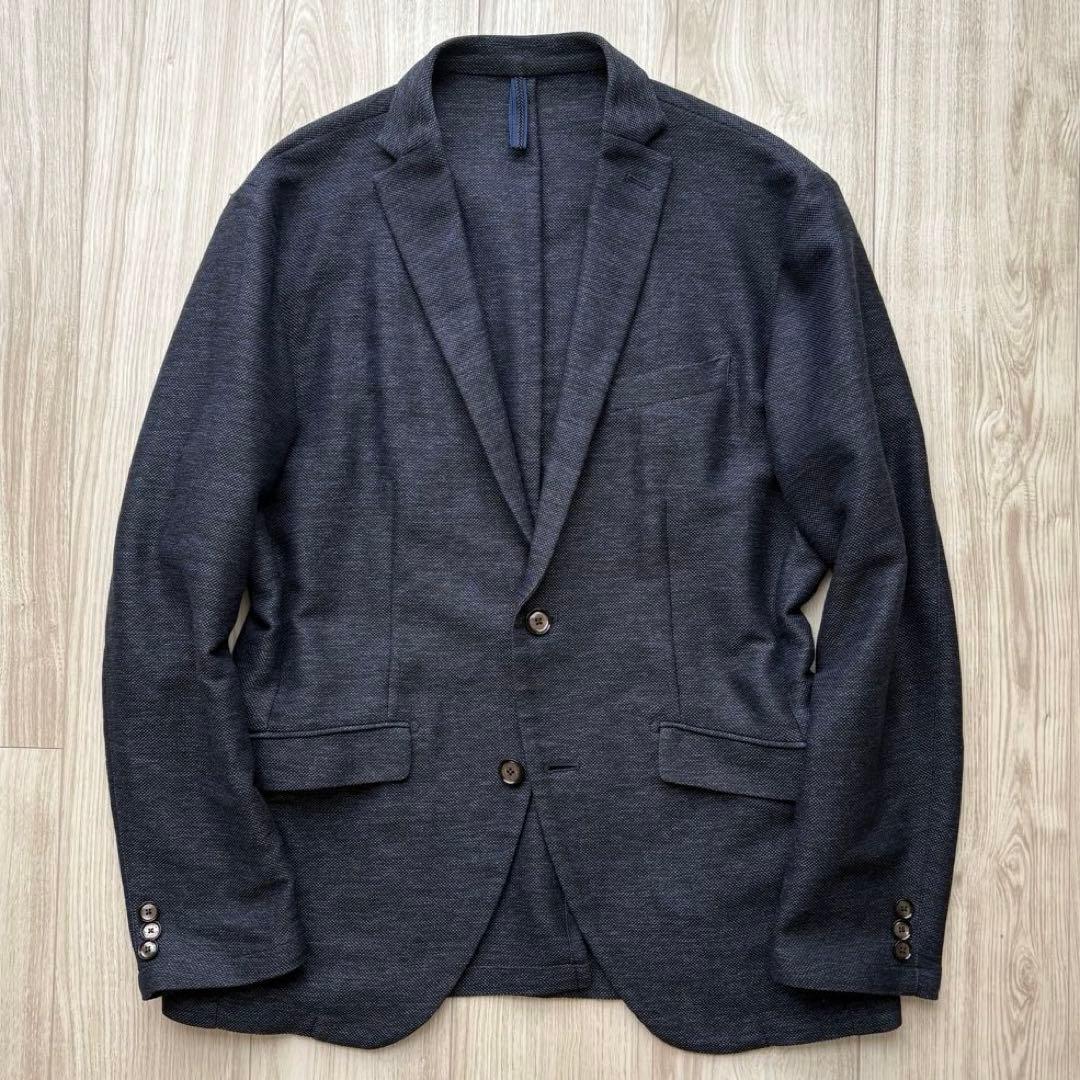 【極美品】ムッシュニコル アンコンジャケット ネイビー 50 XL 薄手 春夏