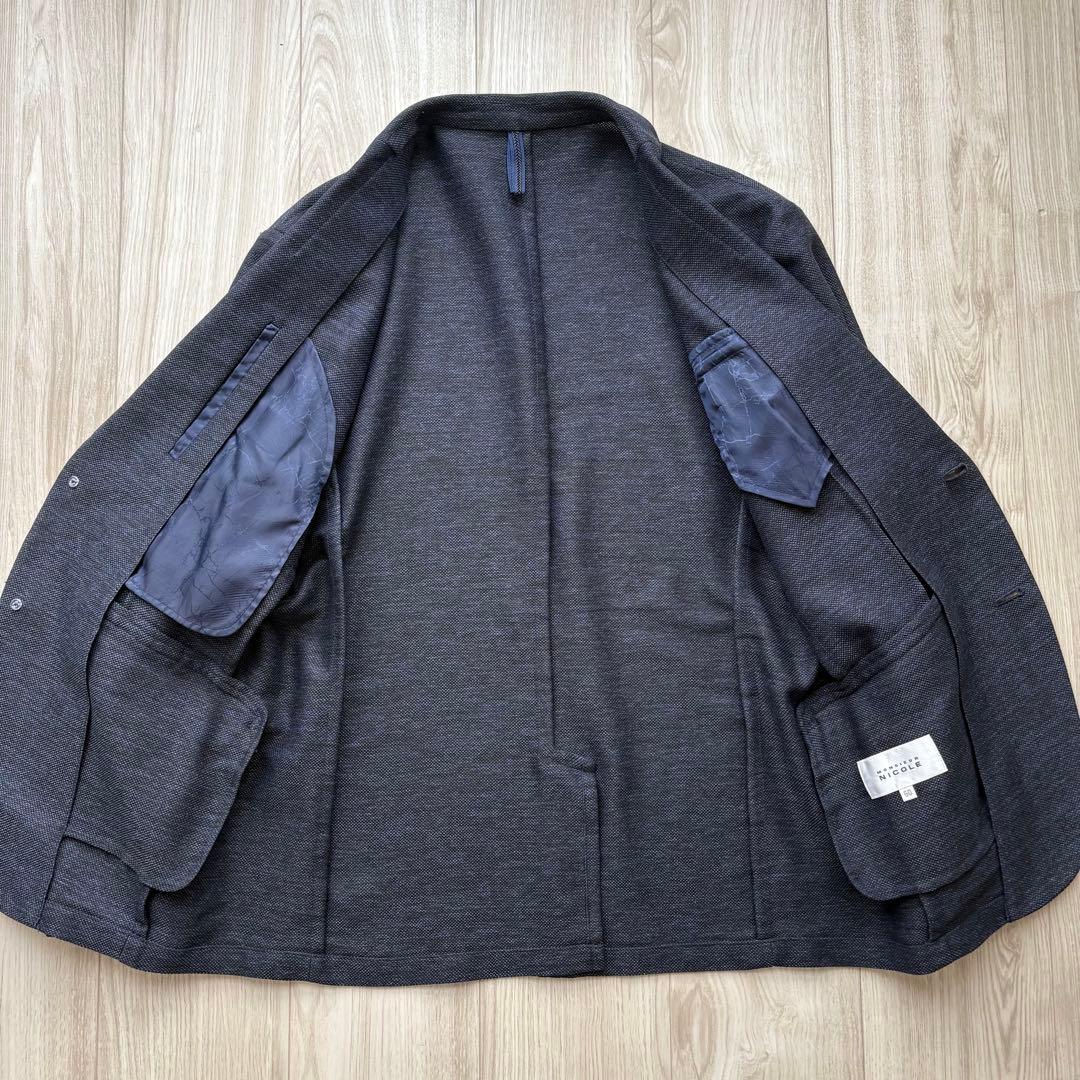 【極美品】ムッシュニコル アンコンジャケット ネイビー 50 XL 薄手 春夏