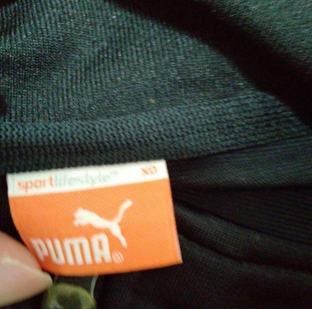 ★美品★PUMA プーマジャージ Shiny 黒✕黒 上下セットアップ XO
