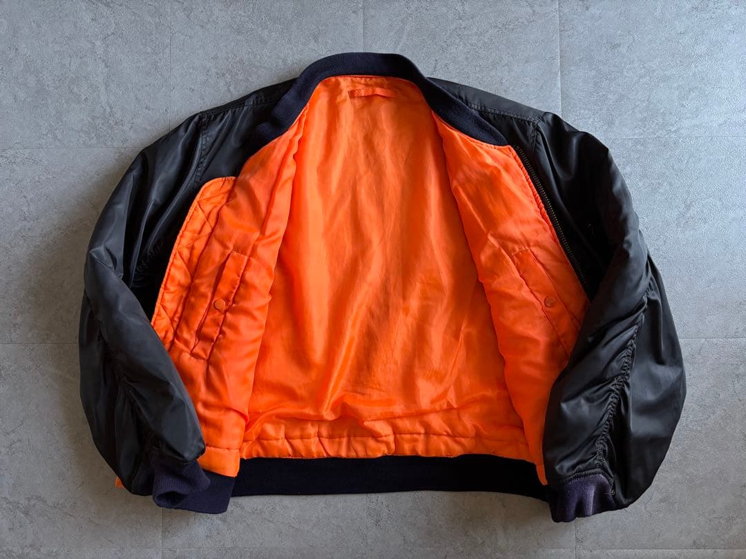 80s-90s ALPHA INDUSTRIES MA-1 ブラック 美品 XL