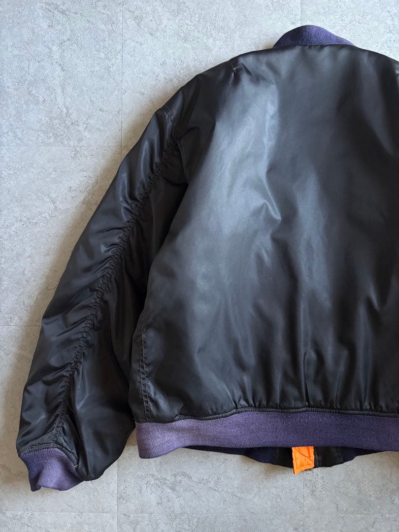 80s-90s ALPHA INDUSTRIES MA-1 ブラック 美品 XL