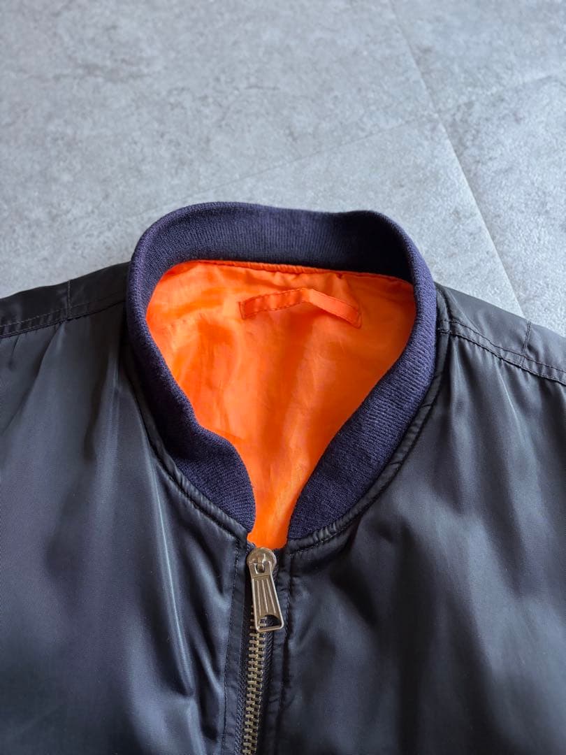 80s-90s ALPHA INDUSTRIES MA-1 ブラック 美品 XL