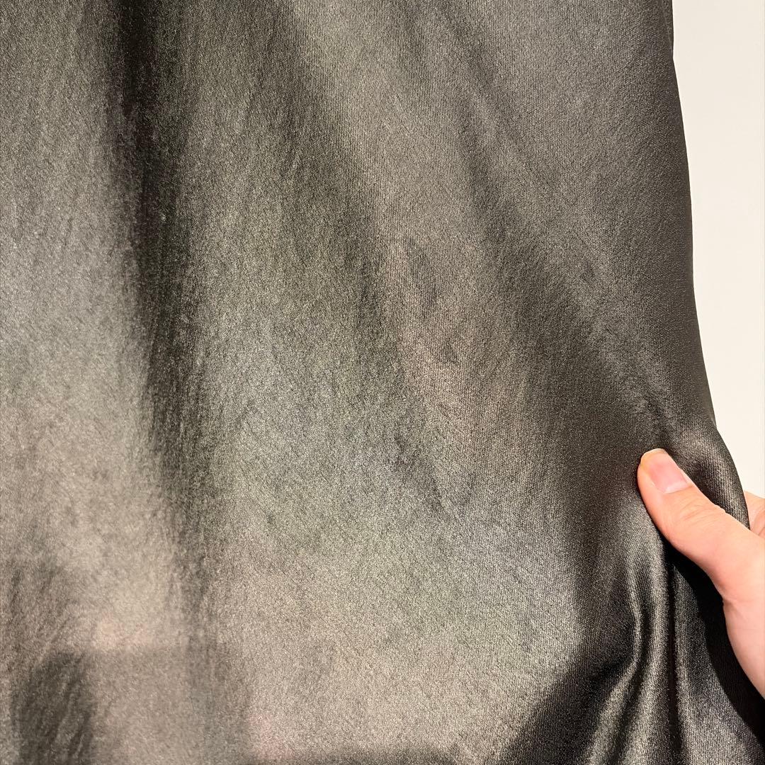 anuans サテンナロースカート CHARCOAL BROWN/0
