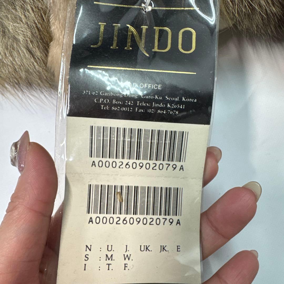 JINDO フォックスファー　きつね　狐　顔付き毛皮マフラー　ティペット　新品