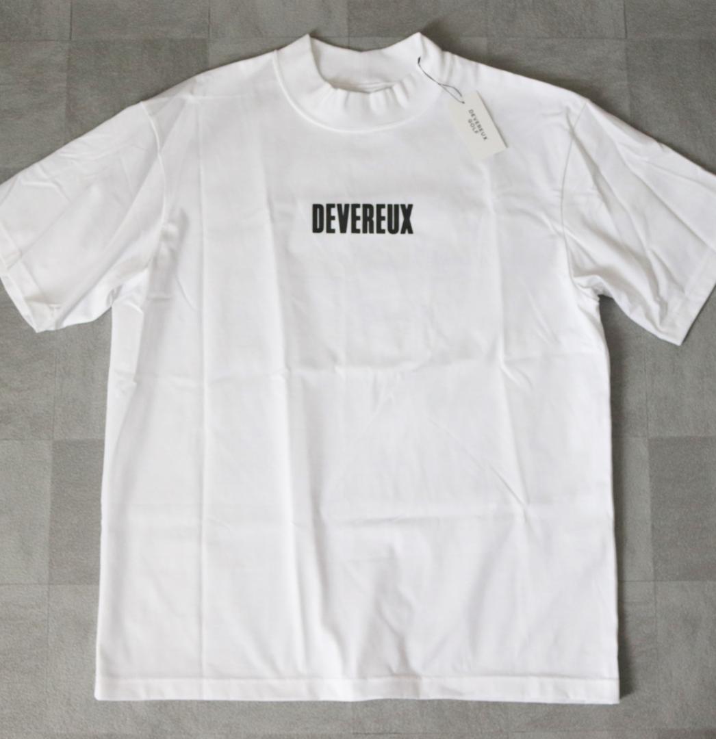 新品【デヴァロー ゴルフ】 モックネック 半袖Tシャツ 白 M(オーバーサイズ)